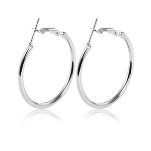 NWT Minimalist Elegant Silver Plated Hoop Earrings Jewelry